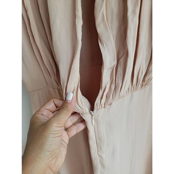 L'agence Matte Crepe Blush Ruched Ballet Dress 8 - Picture 5 of 11